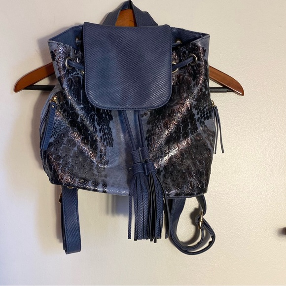 NWOT  Karla Hanson Eva Women's
RFID Blocking Blue Convertible Backpack - Picture 2 of 12